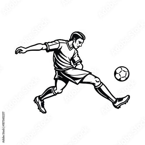Football player kicking silhouette