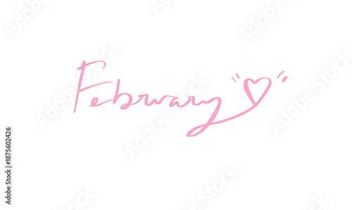 February month love heart shape happy valentine day romantic wedding greeting banner card february month love heart shape pink color beautiful passion template happy valentine day 14 fourteen day date