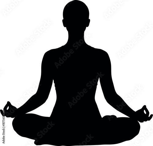 Silhouette of a person in a meditative pose