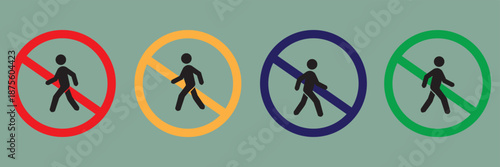 No pedestrian access sign icon vector. restricted entry symbol. vector illustration.