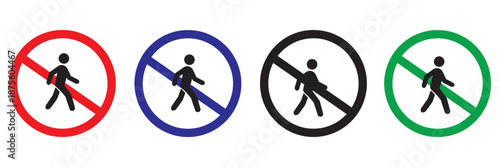 No pedestrian access sign icon vector. restricted entry symbol. vector illustration.