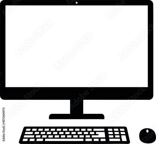 Modern desktop computer with keyboard and mouse