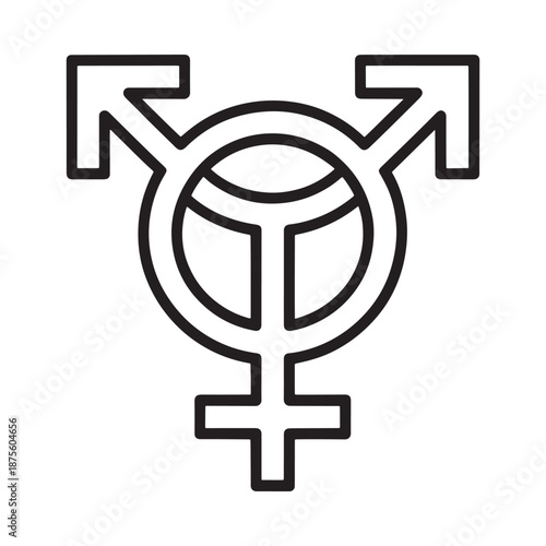 Intersex symbol combined with male and female gender signs