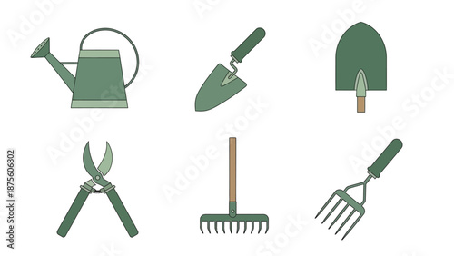 Gardening Tools Set Illustration.
