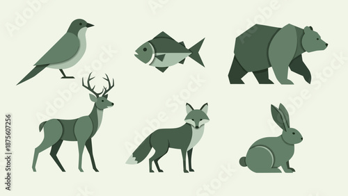 Collection of Various Animal Silhouettes.