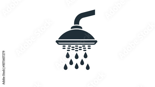 Shower Head with Water Droplets.