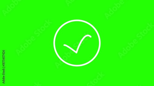 Right tik mark icon loop animation .4k video 