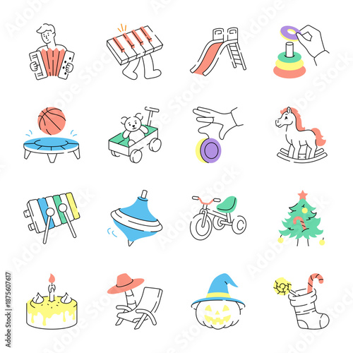 Collection of Hand Drawn Fun Illustrations 

