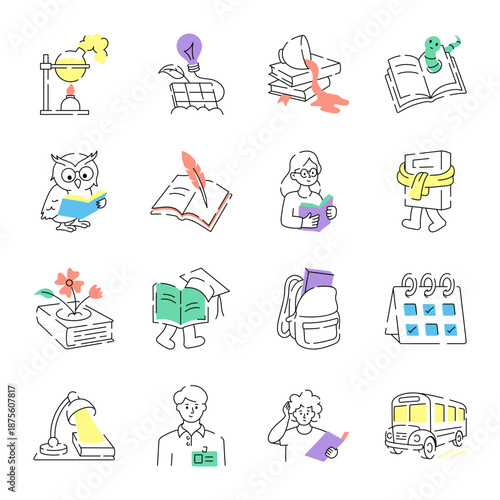 Pack of Education Doodle Style Illustrations 

