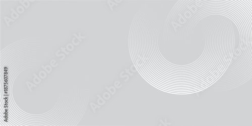 Abstract white glowing geometric lines on gray background. Modern shiny blue circle lines pattern. Futuristic technology concept.  banners, posters,