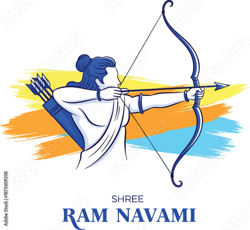 Ram Navami Festival Background with Divine Archer
