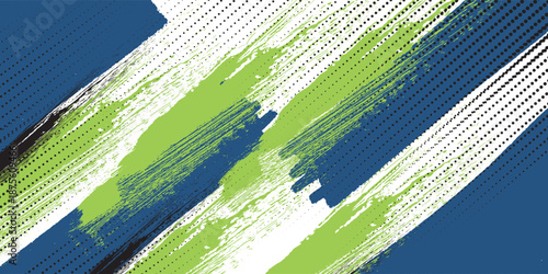 Abstract and Colorful Brush Background with Halftone Effect. Brush Stroke Illustration for Banner, Poster, or Sports Background.