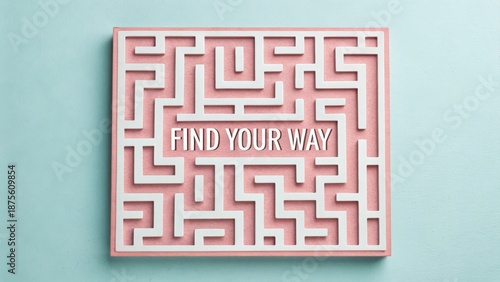 Abstract Maze Design Featuring the Words Find Your Way