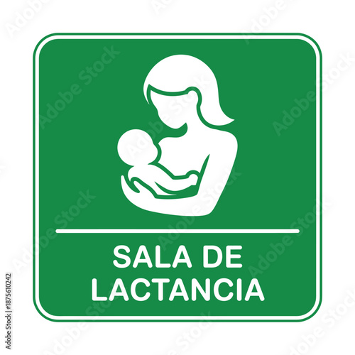 breastfeeding room sign with a mother and baby