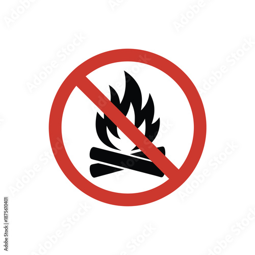 no fire or burning allowed warning sign