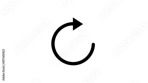 Black Curved Arrow Indicating Rotation Direction.