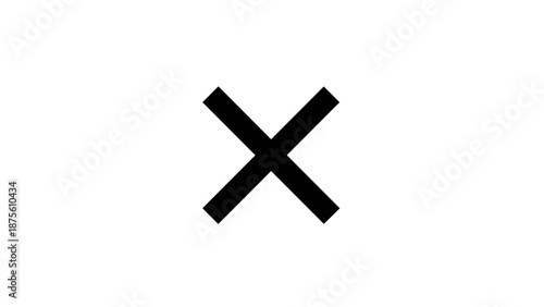Black Cross Mark Symbol Icon.