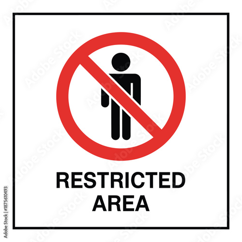 Free Download restricted area sign with a person icon and red prohibition symbol - GFXLoad