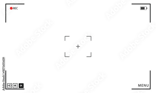 camera viewfinder frame. Camera recording screen template for overlay