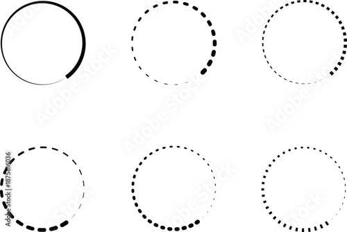 Circular Loading Spinner Set with Dotted progress Rings