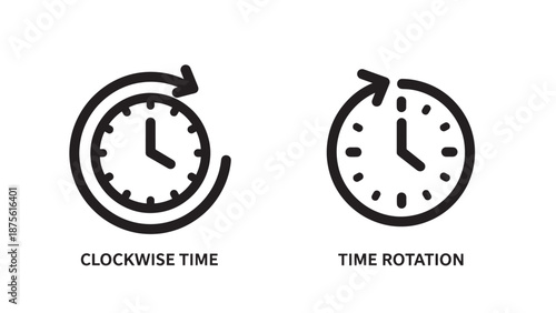 Time Cycle and Duration Symbols for Clockwise Rotation and Chronological Measurement