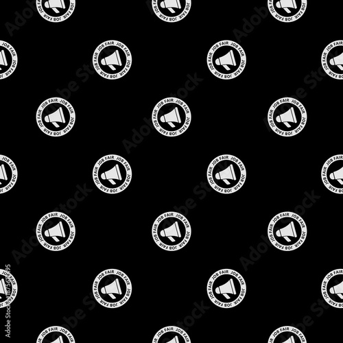 Job fair megaphone seamless pattern isolated on black background