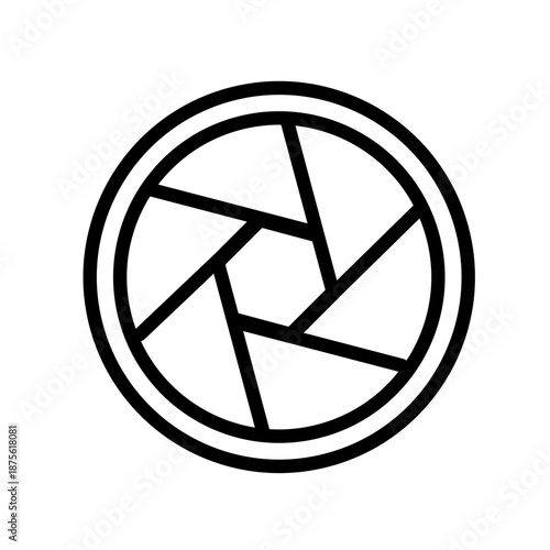 Camera shutter aperture in line style, vector icon