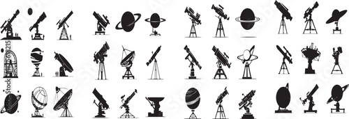 Astronomy Instruments Silhouettes