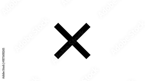 Black Cross Mark Symbol Icon.