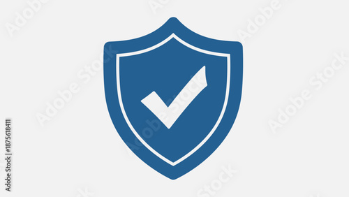 Blue Shield with White Checkmark Icon.