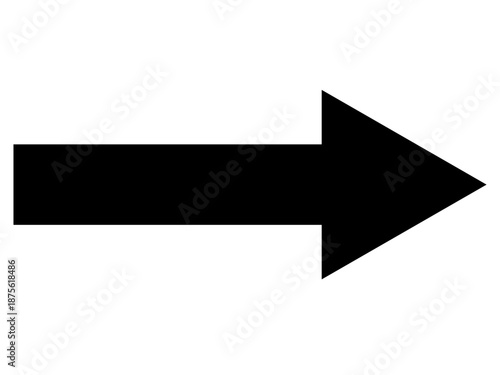 Straight pointed arrow icon. Black arrow pointing to the right. Black direction pointer