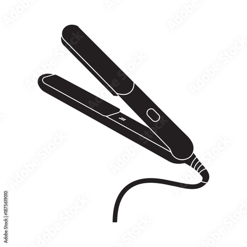 a black hair straightener with a cord