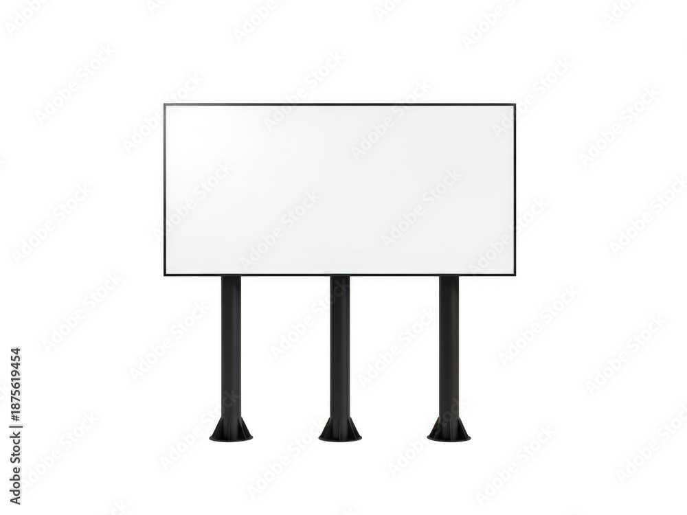 Obraz premium Rectangular sign with three legs isolated on transparent background