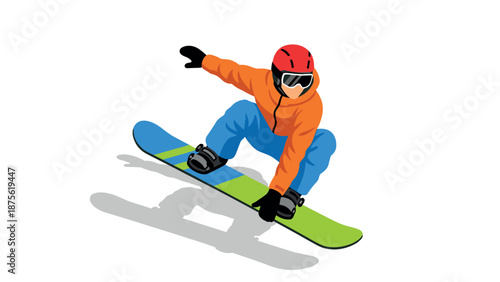 Dynamic snowboarding action: colorful winter sports adventure