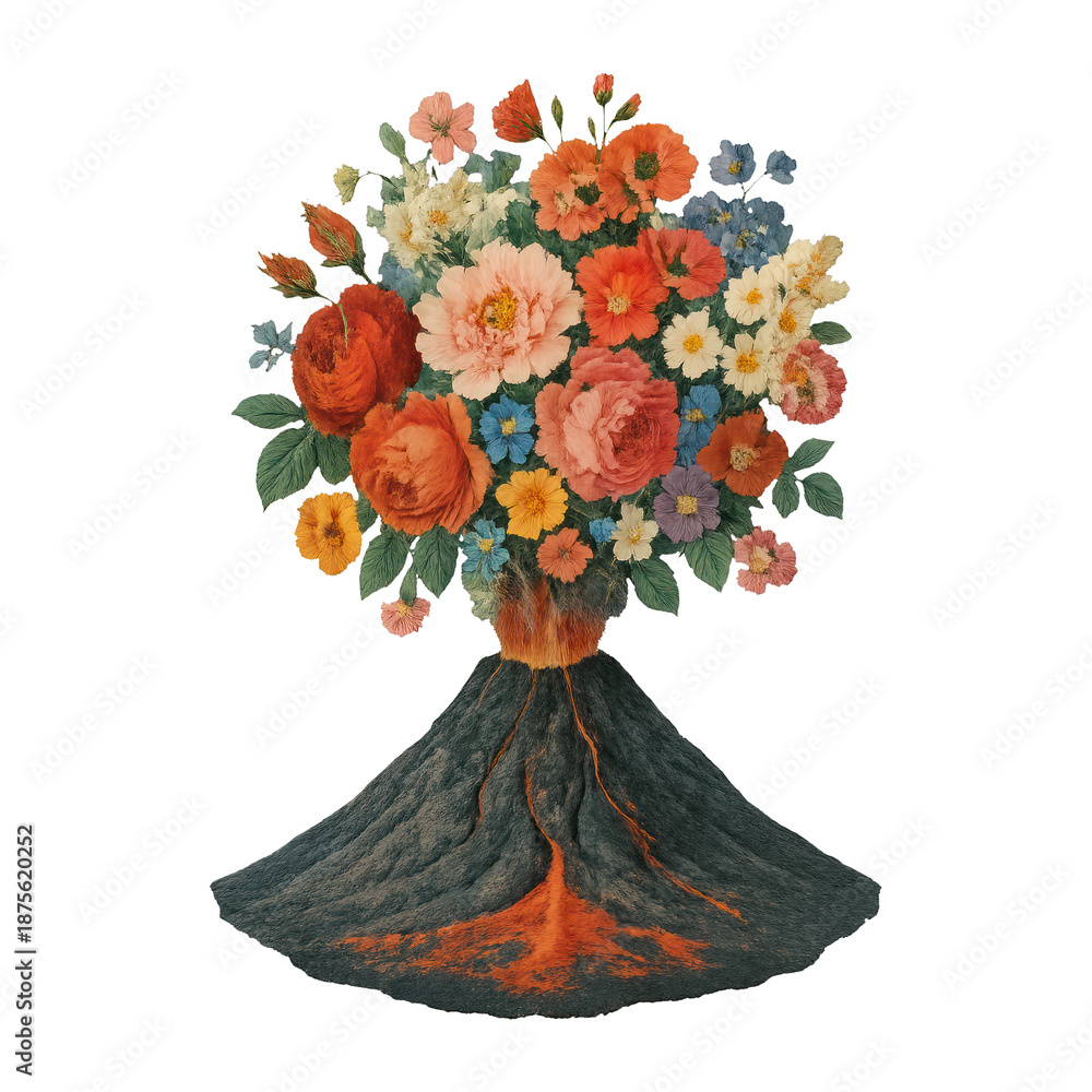 Fototapeta premium PNG Floral explosion volcanic fusion