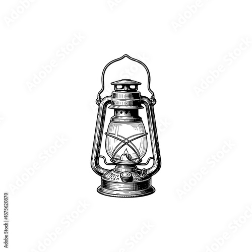 Vintage lantern engraving.
