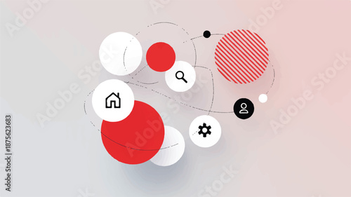 An elegant graphic design featuring typographic elements and abstract shapes in a modern style