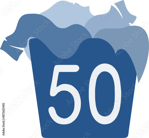 Number of possible laundry washes symbol