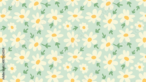 seamless pattern with yellow tulips