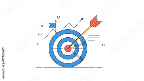 Blue Target with Red Arrow Center.