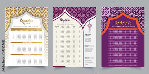 Big Set of Ramadan Calendar template. Vector illustration with isolated background.