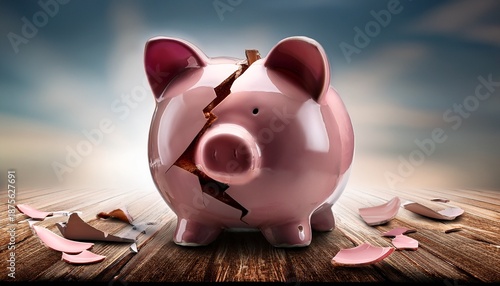 Broken Piggy Bank Savings Finances