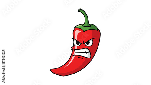 Angry Red Chili Pepper Cartoon Character