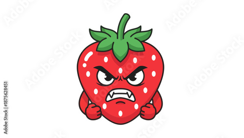 Angry Strawberry Cartoon Character Illustration