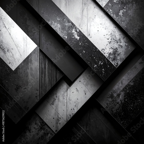 A stylish black and white wallpaper featuring an intricate pattern of wavy lines and geometric shapes, adding a modern touch to any interior space.