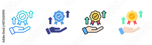 Quality Service icon set multiple style collection