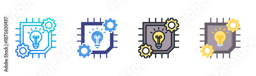 Technology icon set multiple style collection