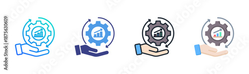 Business Management icon set multiple style collection
