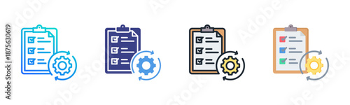 Routine icon set multiple style collection