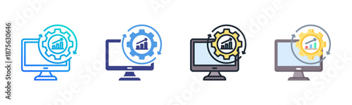 Software icon set multiple style collection